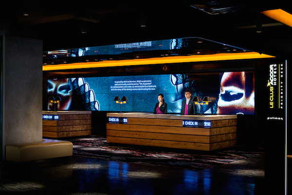 Check-in at The Park Lane Hong Kong, video wall by Grain & Pixel