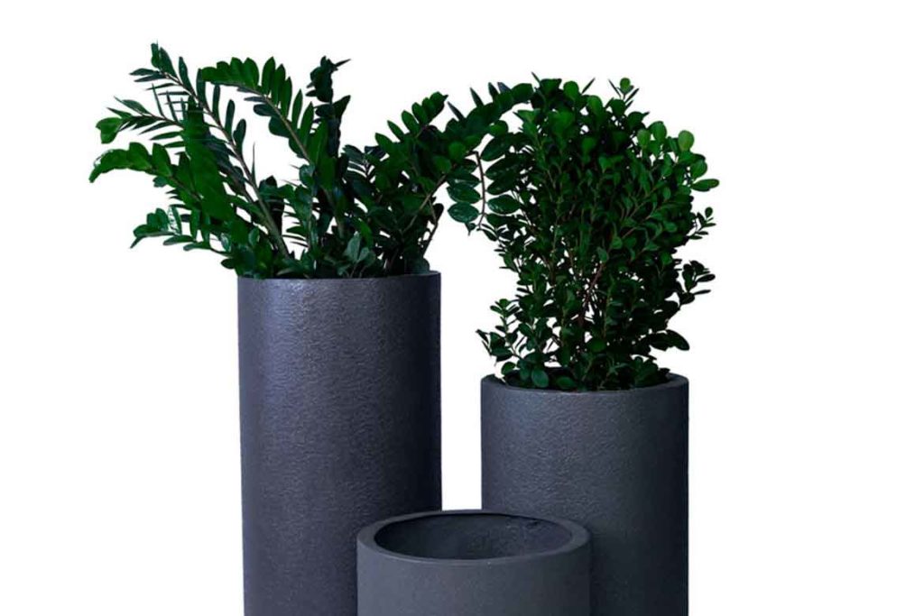 condo planter black sleek pots