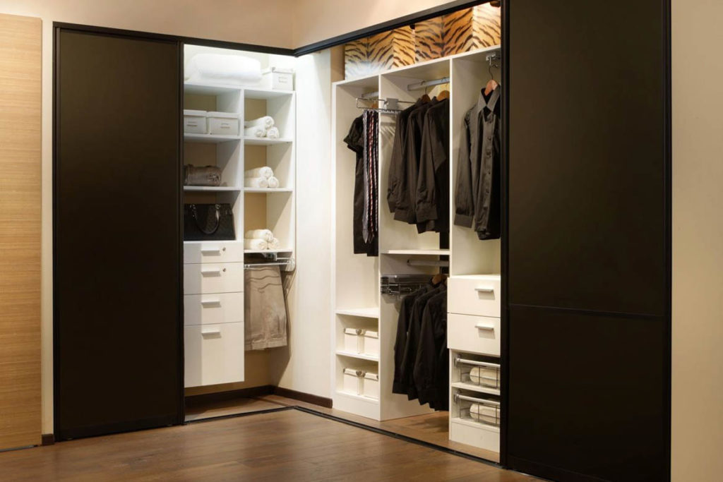 black and white built in modern wardrobe