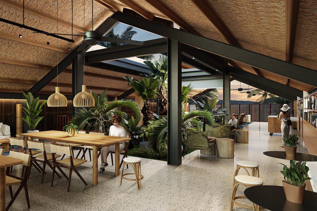 Rafael Miranti Architects, Navas Hotel, library