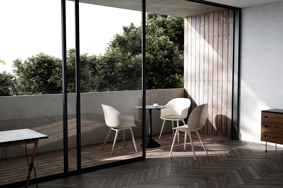 gubi beetle bat chair outdoor by GamFratesi