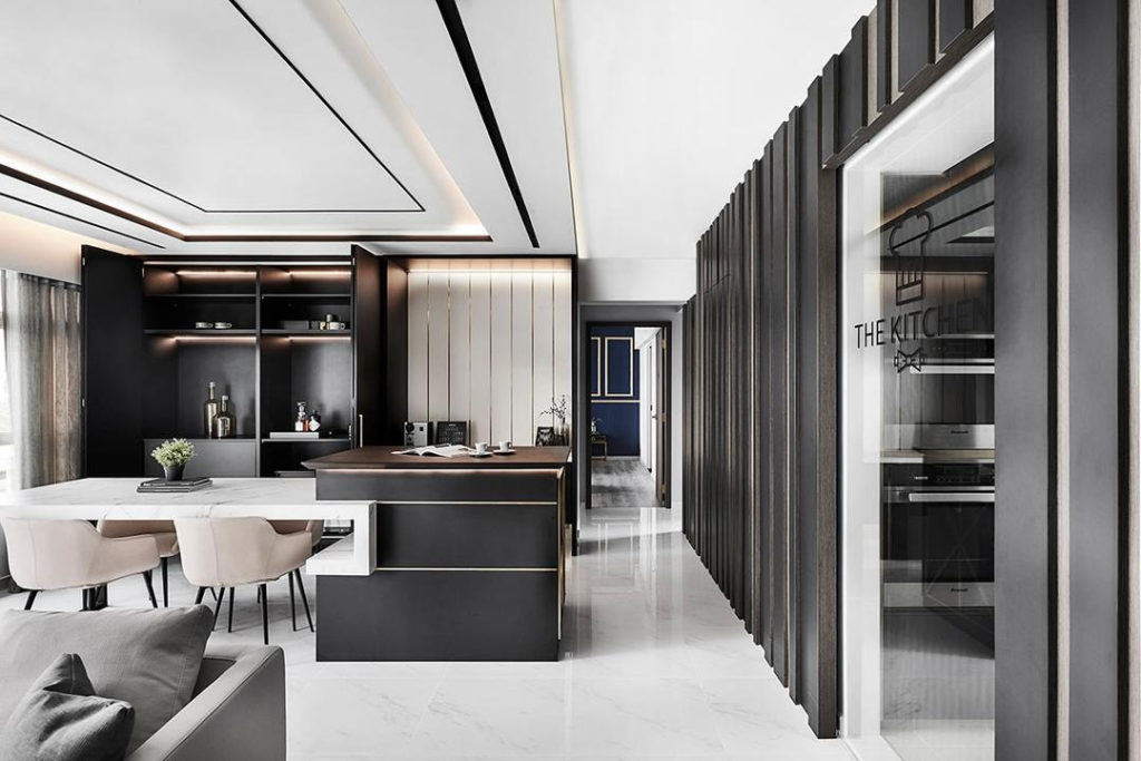 Wet and dry kitchens vs ideas concept what is looks aesthetic design idea interior designer separate glass partition rose gold dark moody stylish contemporary colour scheme layout