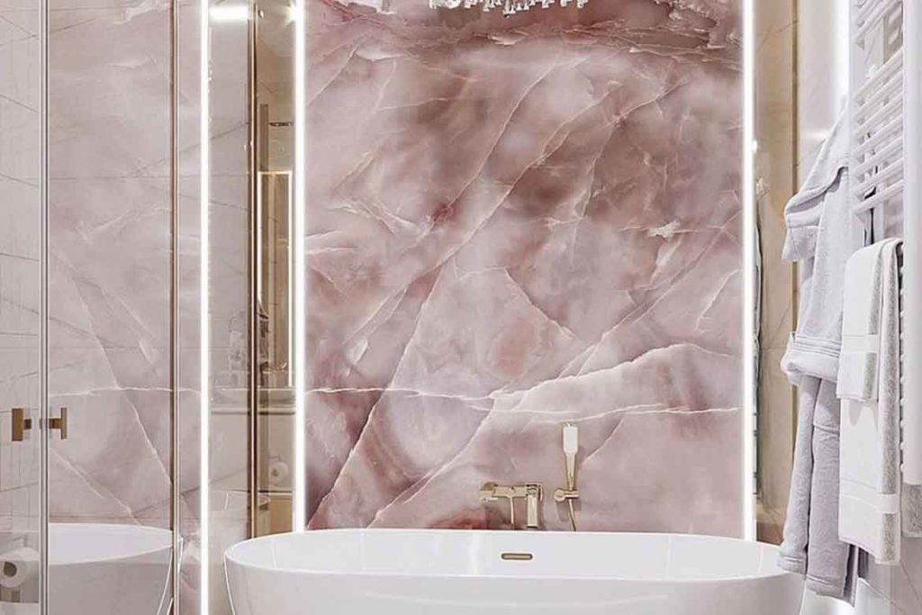 pink marble bathroom tiles