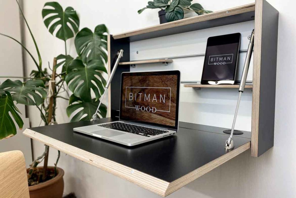 wall mounted desk retractable