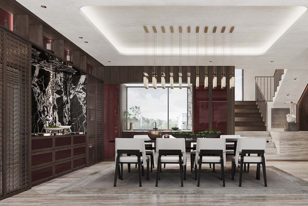 Dining Room at Millhouse Residence, Shanghai by Wilma Wu