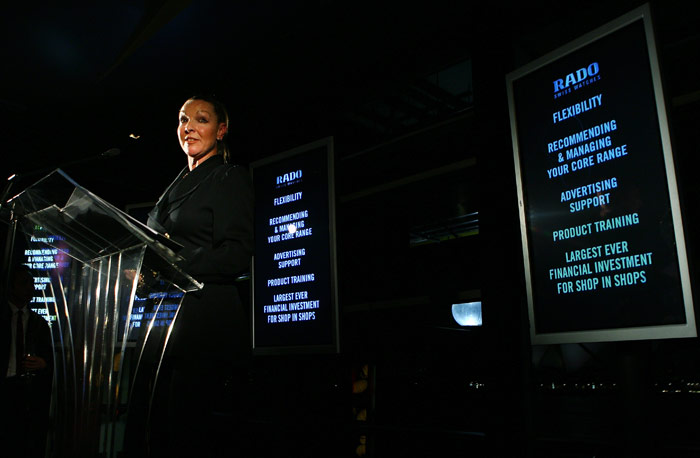 Rado-Brand-Manager,-Dana-Walton-mid-speech