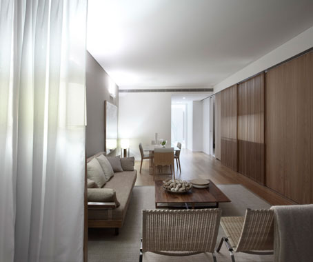 Central Park One interior, with colours drawn from nature and a design that reflects the foliage outside and blends it with the inside.