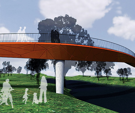 pedestrian bridge whitefield and mcqueen