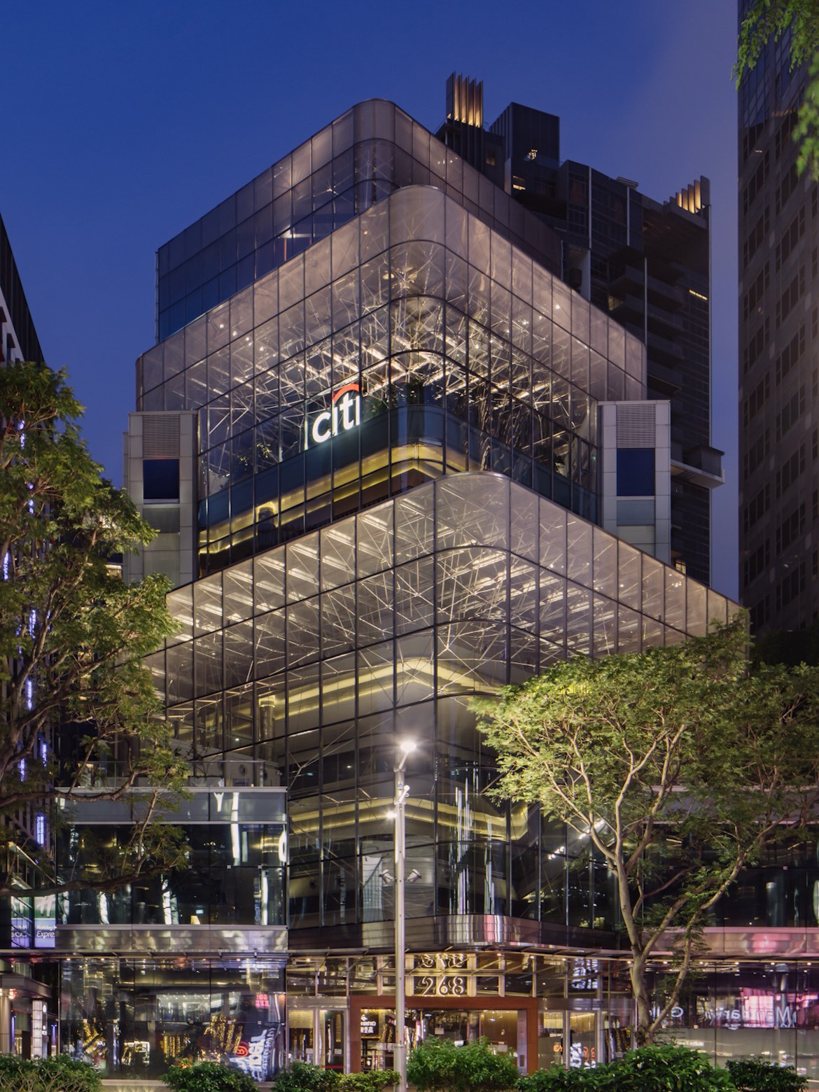 The glass exterior of Citi Wealth Hub