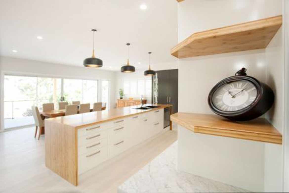 natural bamboo timber countertop sealed kitchen rustic