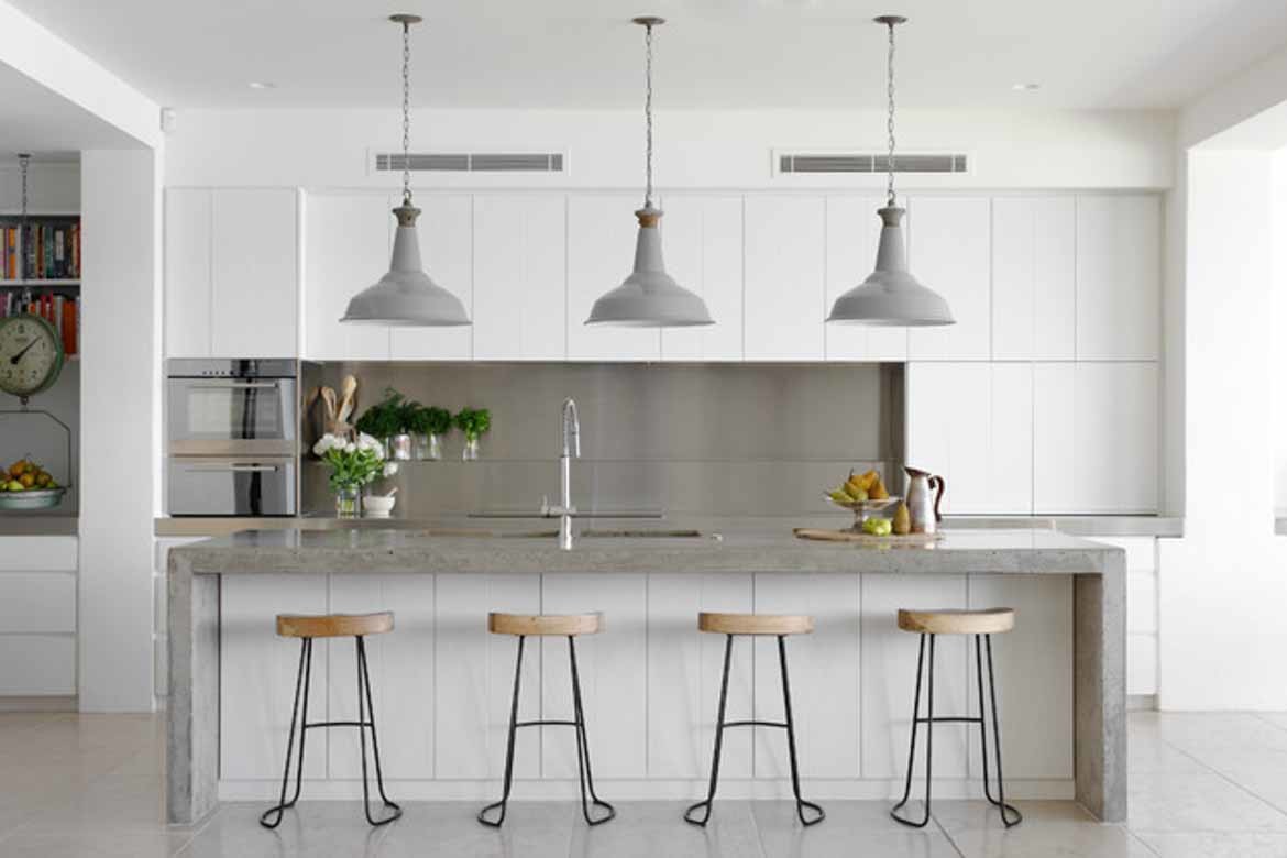 polished concrete benchtop countertop honed burnished concrete kitchen indoors residential living ideas