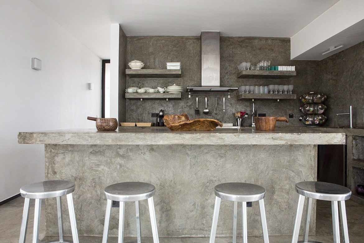 polished concrete benchtop countertop honed burnished concrete kitchen indoors residential living ideas