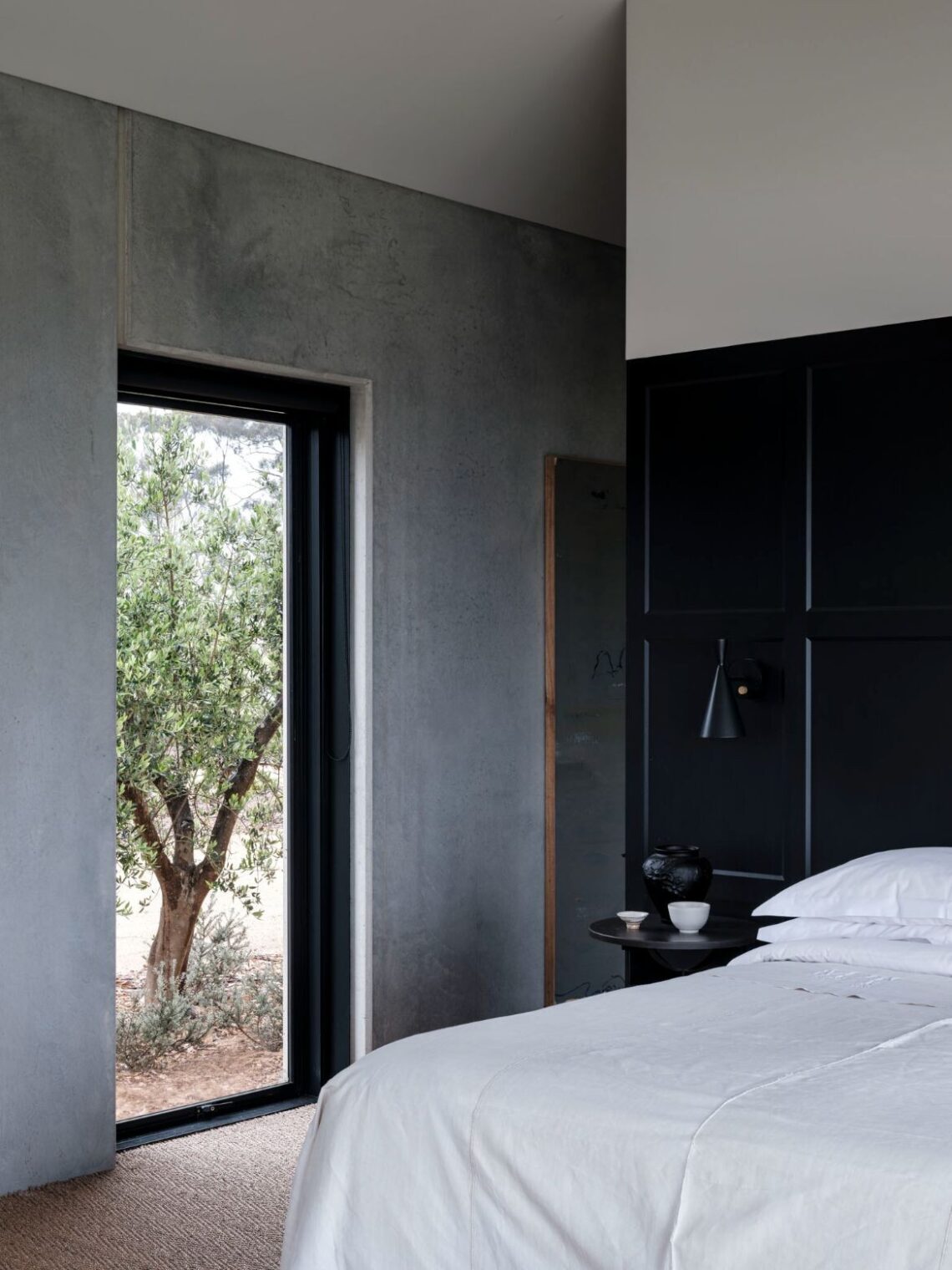 Michael Moloney reviewing a home design plan