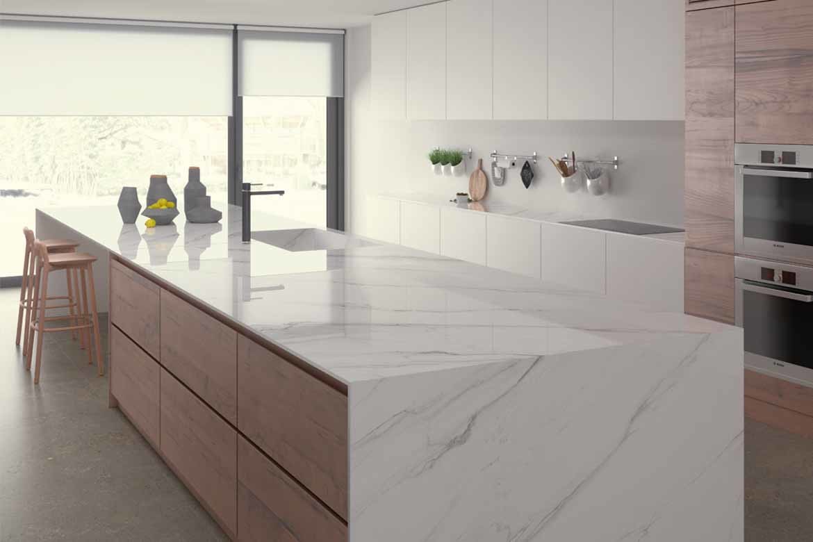 porcelain benchtop countertop kitchen natural smooth white ideas marble style