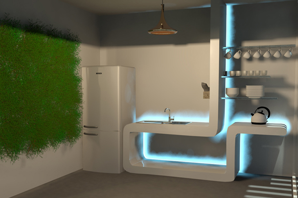 Staron® Kitchenette Unit by Jaimie Klum, student at Billy Blue College of Design