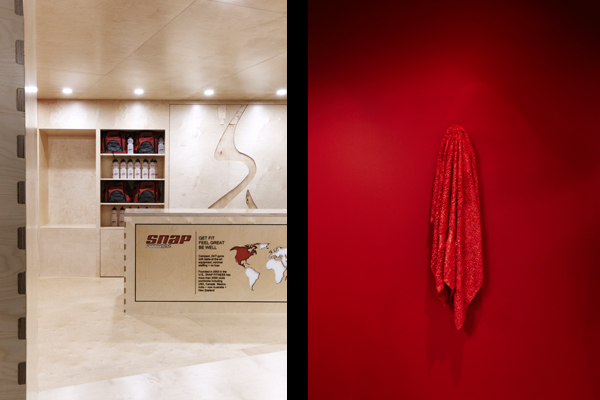 snap fitness sydney gym interior design detail
