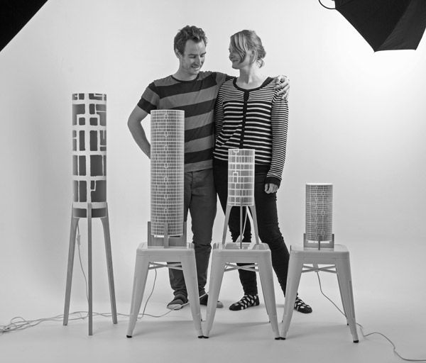 Peter Harding and Asa Jonasson, lighting designers and founders of Phoebe Lamps