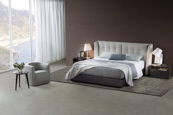 Symphony Storage Bed and Oliver Tub Chair by King Living