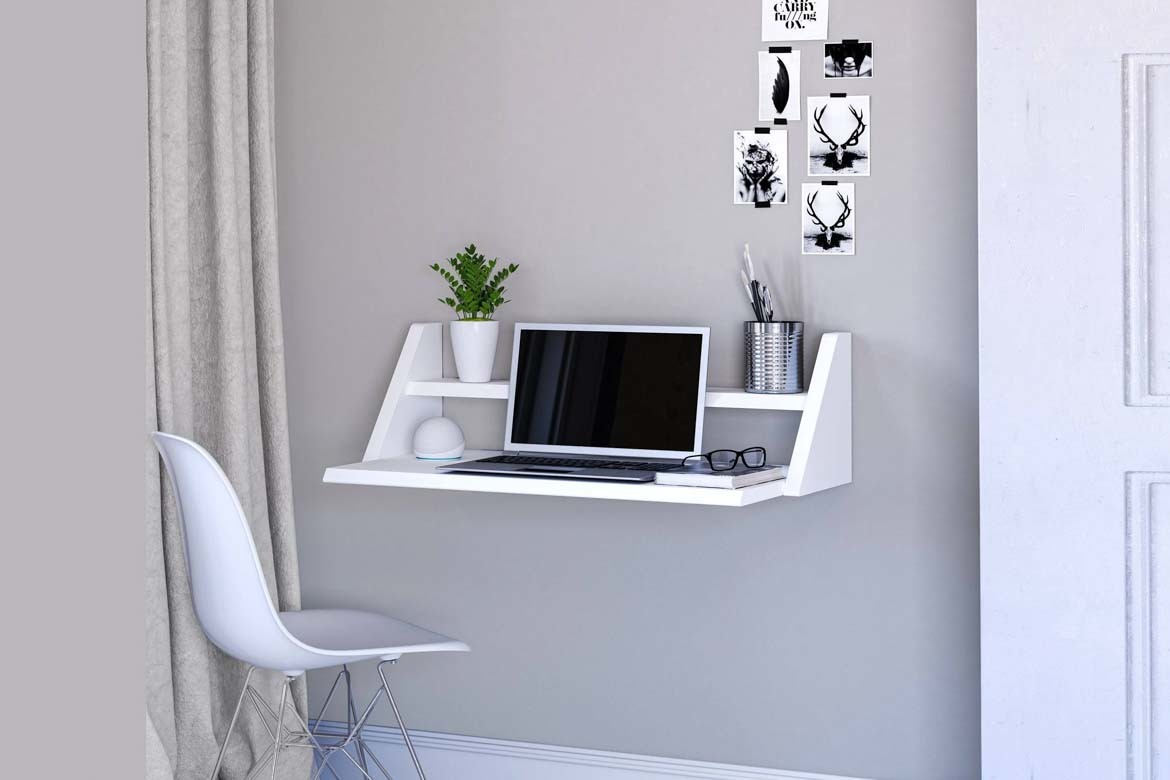 Floating desk home office wall mounted desks table desktop hanging flying suspended cheap buy online DIY ideas