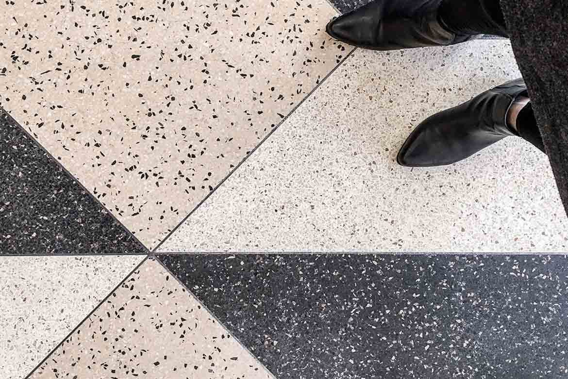 terrazzo multicoloured patterned flooring tile bespoke artisan suppliers