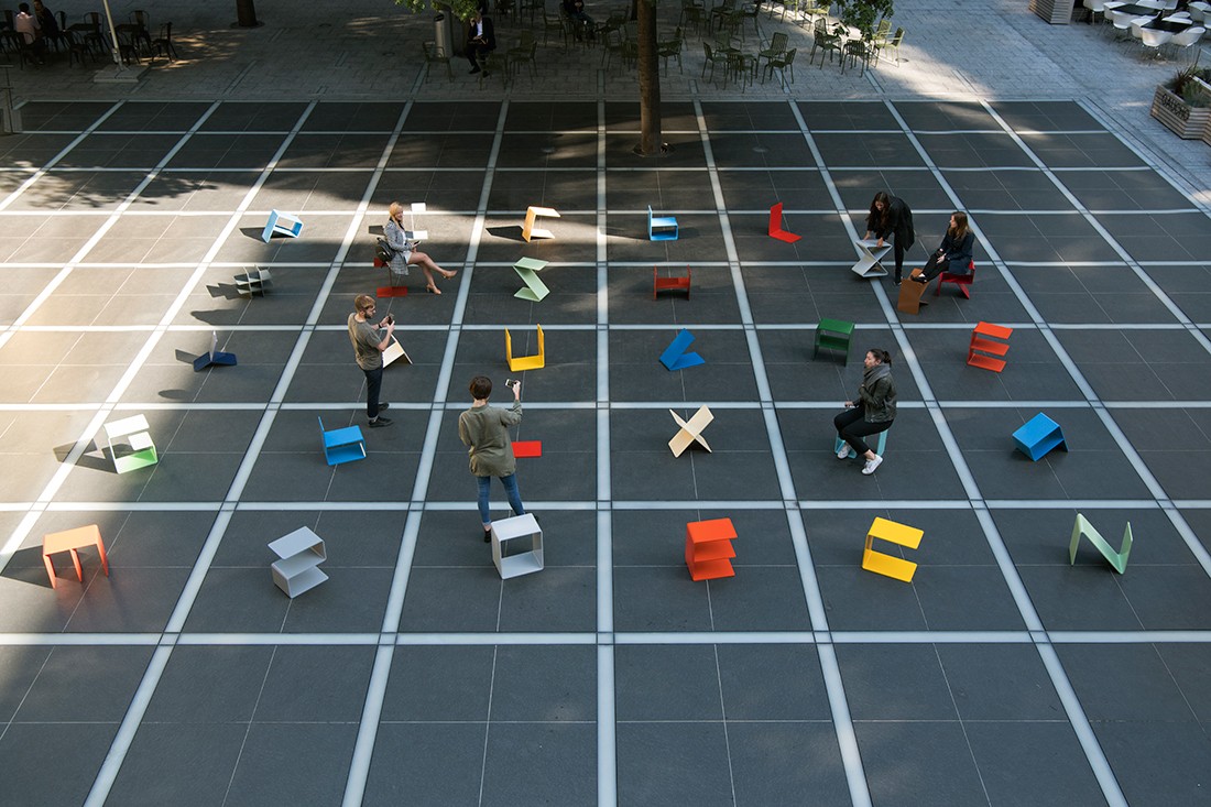 Alphabet chairs by Kellenberger White at London Design Festival 2018. Photo by Lee Mawdsley.
