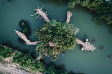 Leeroy New, Rhizome Colony, 2017. Installation view for Wonderfruit Festival, Thailand. Commissioned by Wonderfruit Festival, Thailand. Photograph: Wonderfruit Festival. Copyright © Wonderfruit Festival.