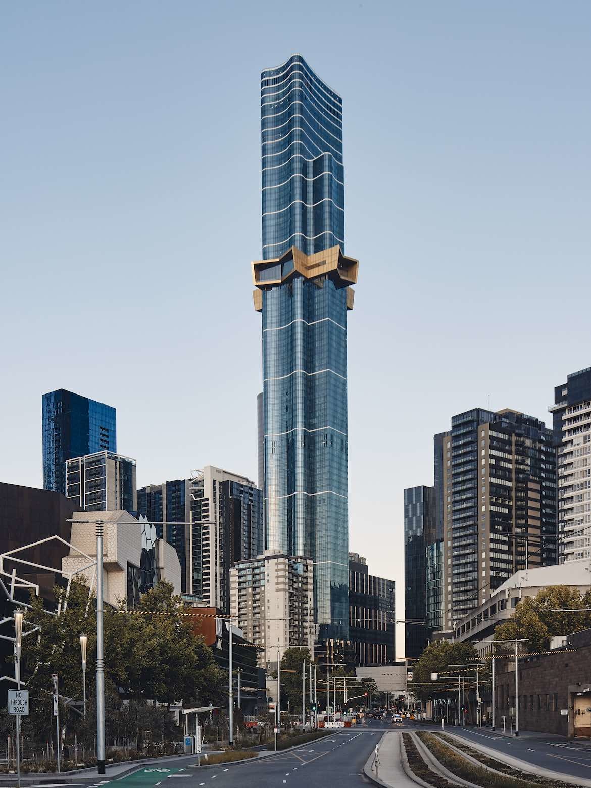 The exterior of 108 Australia, designed by Nonda Katsalidis and Fender Katsalidis.