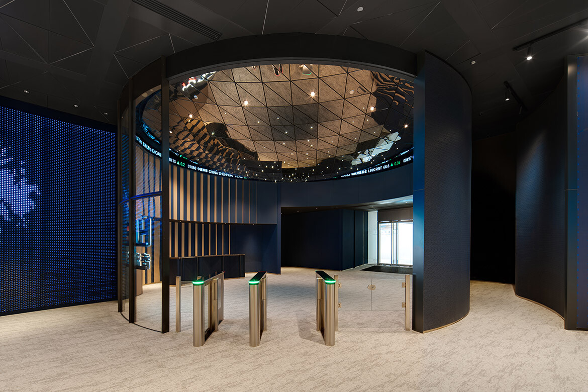 Hong Kong Stock Exchange Connect Hall entrance foyer by LAAB Architects