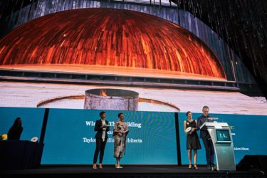 Poppy Taylor and Mat Hinds of Taylor & Hinds accepting their award for Best of the Best for Krakani-lumi.