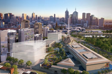 Artists impression of the envisioned NGV Contemporary and wider Melbourne Arts Precinct Transformation, courtesy of HASSELL + SO-IL