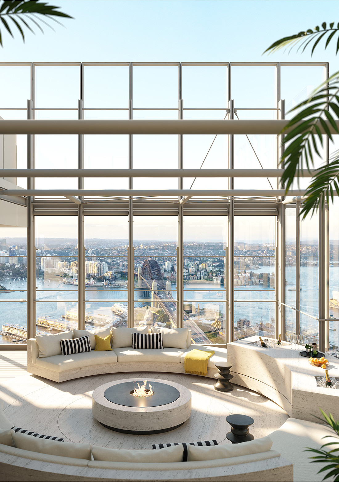 The penthouse 'Skyhomes' of Residences Two, One Sydney Harbour, will each boast panoramic views of Sydney. Artists impression only, design subject to change.