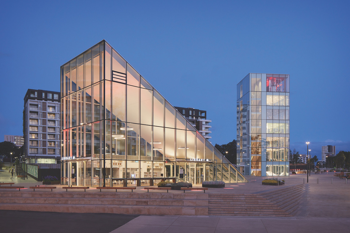 Green Space Library and Plaza, photgraphy by Tom Roe and Julien Lanoo.