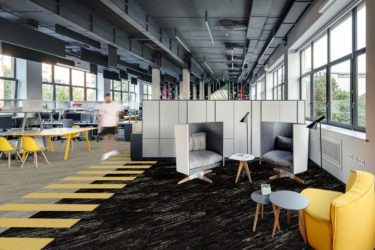 Grey Charcoal Yellow Office