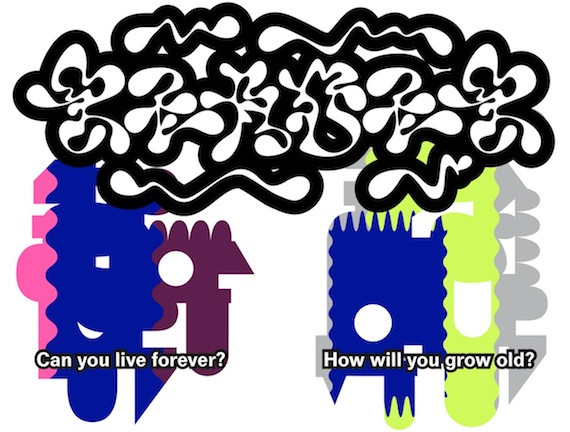 A colourful graphic that reads 'can you live forever?' and 'How will you grow old'?